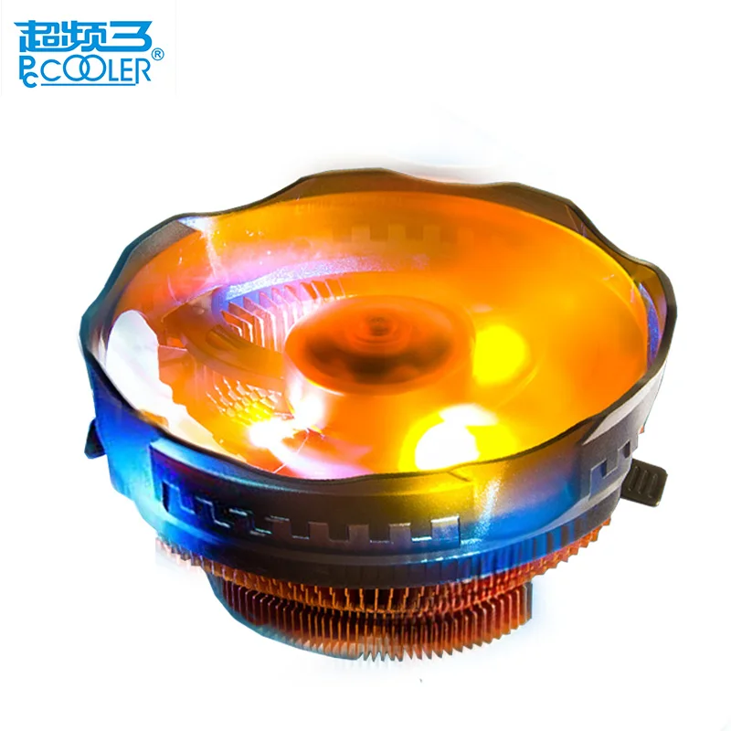 Pccooler orange LED 4pin cpu cooling fan PWM silent cpu cooler for AMD Intel 775 1150 1151 1155 1156 cpu cooling radiator quite 1 piece jonsbo fr 201p 120mm pc case cooler cpu fan radiators computer cooling fan led light 4pin pwm for intel amd diy mod