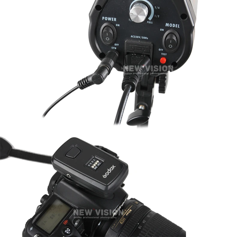 GODOX DM-16 Wireless Trigger Transmitter & 2X Receivers for Studio Strobe  Flash For Canon Nikon Olympus Pentax Cameras