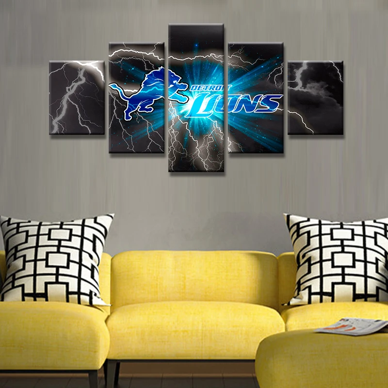 

Abstract Canvas Painting Wall Art Poster Pictures 5 Panel Football Sport Club For Living Room Home Decoration Drop Shipping