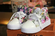 Fashion Children Shoes Side Part Flower Floral Individuality Baby Kids Canvas Shoes 2-7Year Boys Girls Sneaker 5pair/l