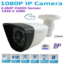 CCTV Segurança H.264 Full HD 1920*1080 2.0 Megapixel 1080 P rede Bala Câmera IP com P2P, Filtro de Corte IR, ONVIF plug and play