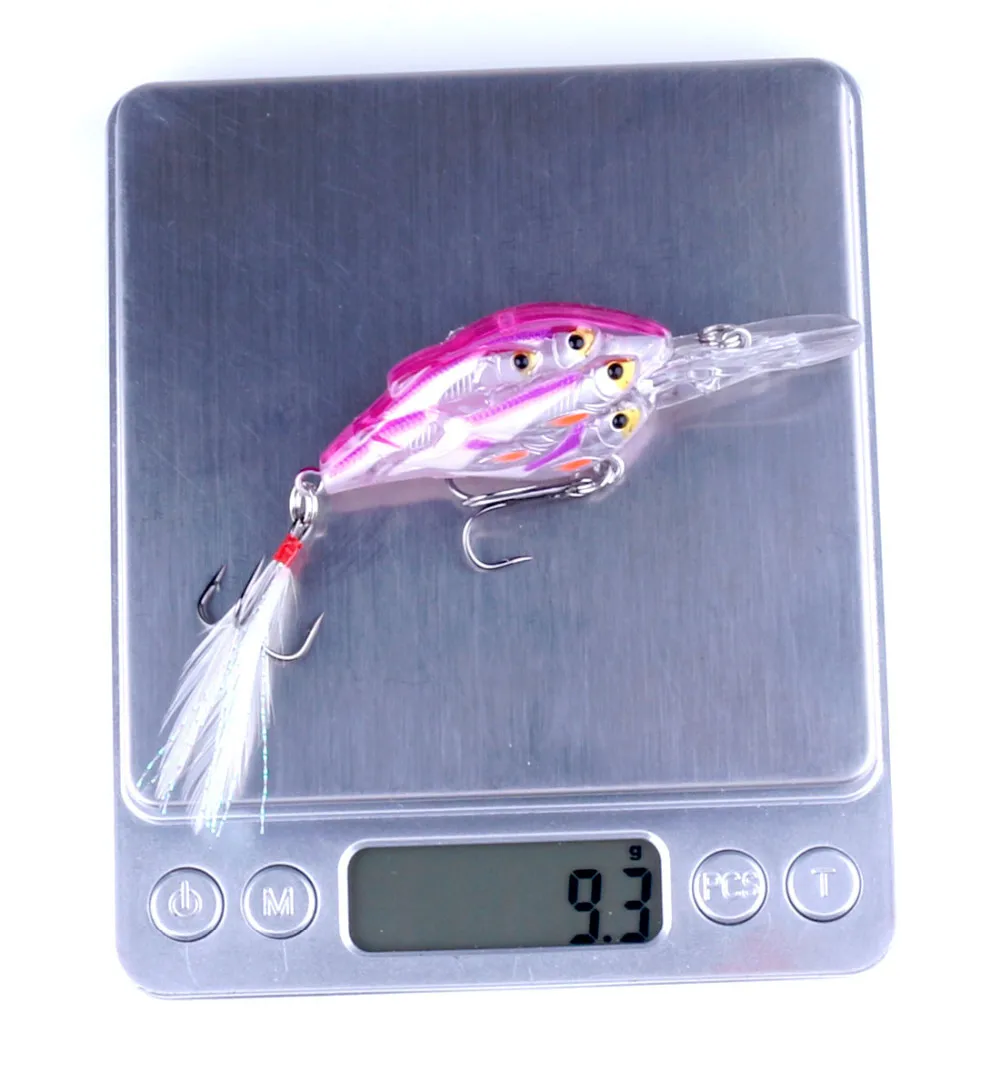 HENGJIA 9 шт. Crankbait group fish swim Bait 8 рыб пластиковые биомеханическая приманка рыболовные снасти Shads 7.5CM-9 г-#6 перо крюк