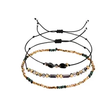 Женский многоцветный рисовый бисер кристалл кулон Многослойные тканые Подвески эксклюзивный браслет pandora femme@ SL