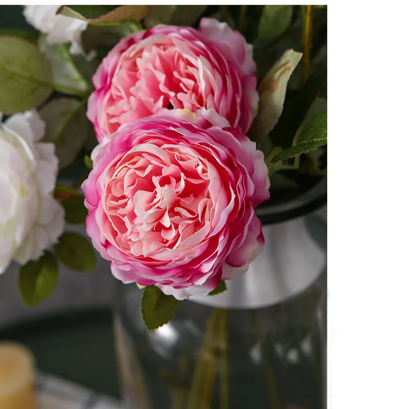 peony silk flower artificial peonies white  (15)