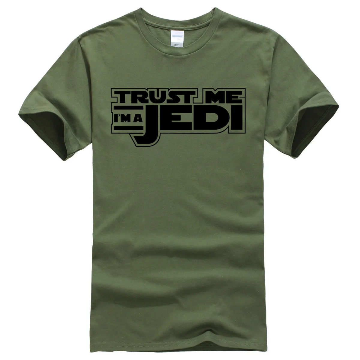 Летняя забавная уличная черная футболка в стиле хип-хоп homme STAR WAR Trust Me I'm a Jedi, Мужская футболка, модная брендовая одежда для фитнеса - Цвет: dark green1