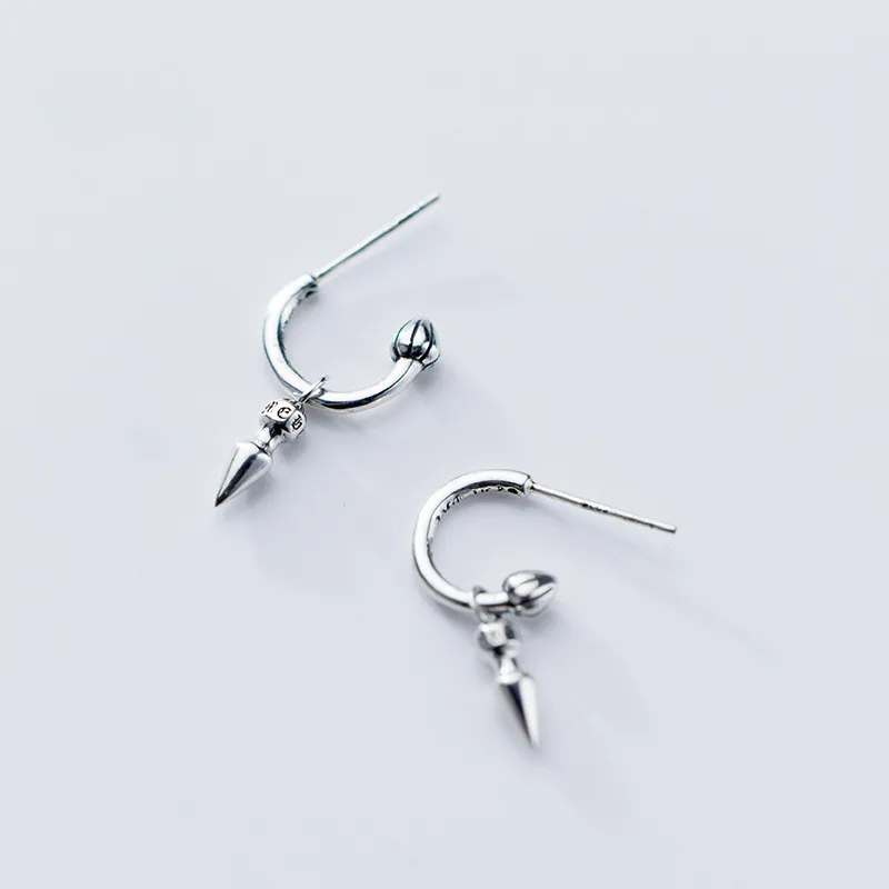 Стерлингового серебра 925 шпильки геометрической формы серьги для женщин девочек подарок для свадебной вечеринки ювелирные изделия pendientes букле d oreille eh939