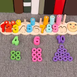 Колонка Форма Цифровой логарифмический распознавание цвета Детская Деревянная головоломка для раннего детства образование для изучения