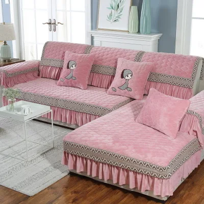 

Household sofa cushion, non-slip universal short plush sofa cushion, European thick cushion cushion