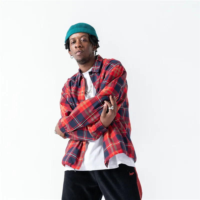 Men Streetwear Hip Hop Casual Plaid Jacket Letter Embroidery Coat Male Fashion Shirt Style Jacket Mens Clothing Men Streetwear Hip Hop Casual Plaid Jacket Letter Embroidery Coat Male Fashion Shirt Style Jacket Mens Clothing