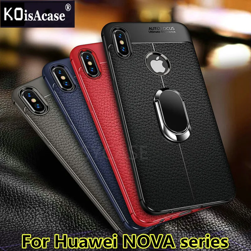 Кожаный чехол для телефона Koisaca из мягкого ТПУ с узором Личи Huawei NOVA 2 2S 2i Lite Plus 3 3i 3E