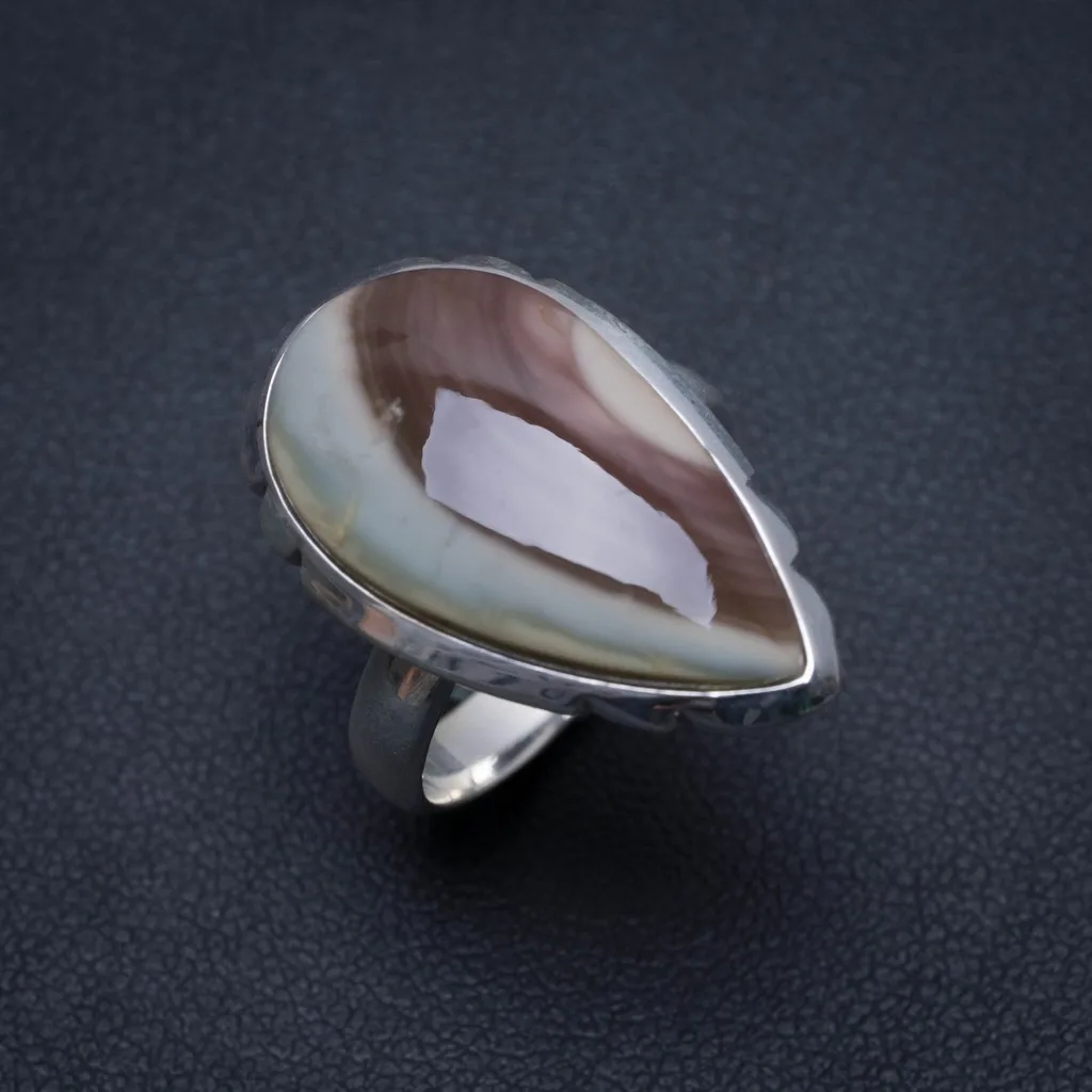 

Natural Imperial Jasper Handmade Unique 925 Sterling Silver Ring, US Size 7 S2483