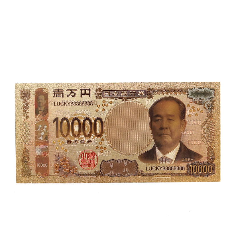 

WR Japan Gold Banknote 10000 Yen Colored Copy Original National Paper Money Banknote Collections Drop Shopping