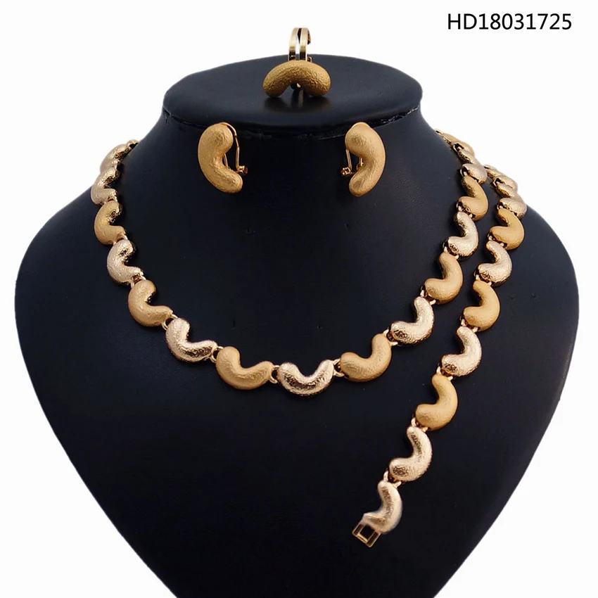 

YULAILI Jewelry Sets for Women Nigerian African Beads Statement Necklace Earrings Bracelet Ring Women Wedding Party Accessories