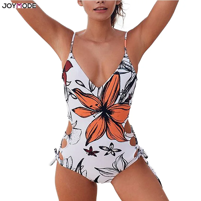 

JOYMODE Print Swimsuits for Women One-Piece Backless Swimwear 2019 Sexy Women Push-Up Swimming suits