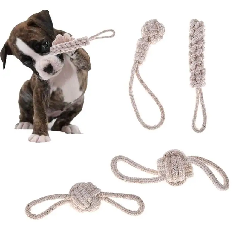 Tightly Knitted Cotton Rope Chew Tooth Cleaning Pet Toys Teeth with