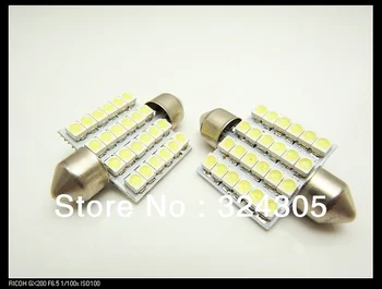 

wholesale 10pcs/lot 36mm 3528 24SMD White blue Car Dome Festoon Interior Light Bulbs Auto Festoon Licence Plate Dome Roof Car