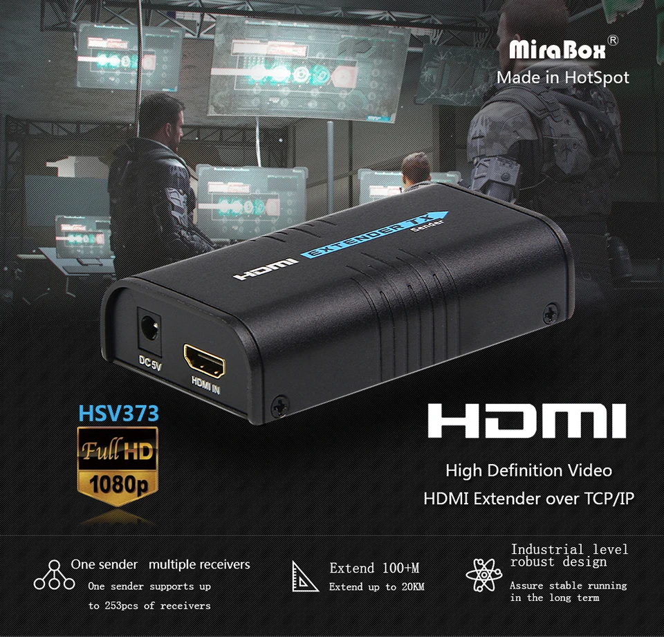 HSV373 HDMI LAN Extender Over TCP IP Via Cat5 5e 6 UTP STP Network Cable Rj45 Full HD HDMI Ethernet Transmitter and Receiver (1)
