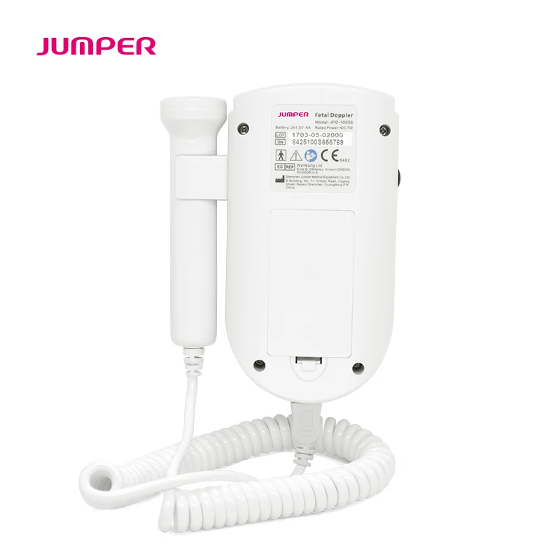 JUMPER Fetal Doppler Baby Heartbeat Monitor Household Health Large LCD Backlight CE FDA Approved 3M Probe JPD-100S6              (10)