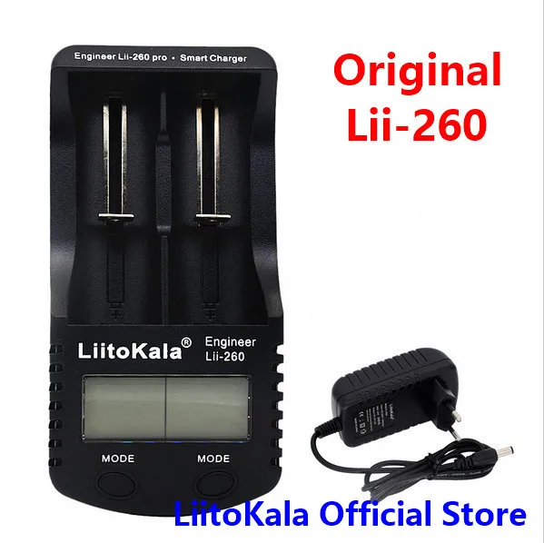 Умное устройство для зарядки никель-металлогидридных аккумуляторов от компании LiitoKala Lii-260 ЖК-дисплей 3,7 V 18650/26650/16340/14500/10440/18500 Батарея Зарядное устройство с сенсорным экраном