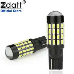 Zdatt 2 шт. 12 В автомобиля светодиодный лампы T10 светодиодный 3014 SMD 54 светодиодный с объективом светодиодный Авто 194 168 автомобиль лампа