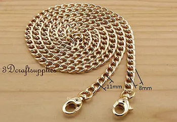 

Bag chain purse chain for bag metal shoulder chain cross body strap chain gold 120 cm K147