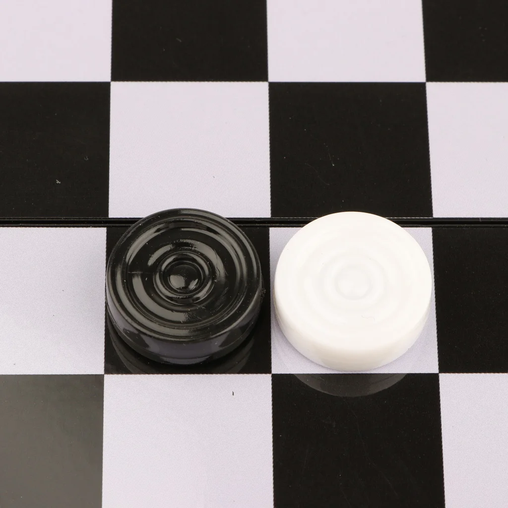White and Black Portable International Chess Checker Set for Educational Toys w/ Folding Board