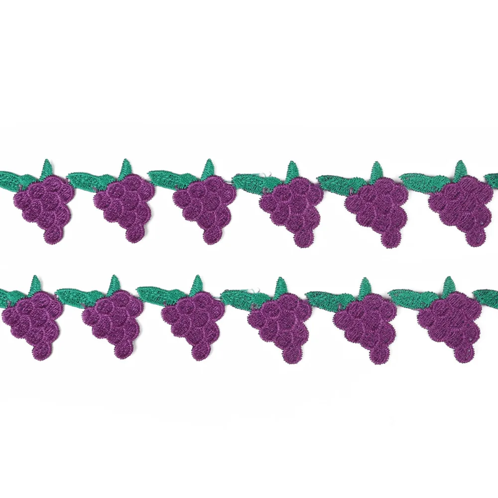 2 ярда/лот полиэстер вышитые фрукты серии кружевная отделка Свадебные DIY кружева ленты Швейные аксессуары ручной работы принадлежности ремесла