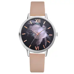 Модные женские часы Montre с креативным узором, кожаные женские часы, Лидирующий бренд, многоцветные женские часы для женщин