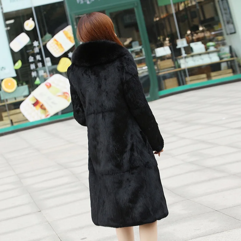Réel Naturel Russie Col Fur Manteau Taille Collar Raccoon Avec Hiver Plus Fourrure Outwear Pelt De Grand Arrivée Nouvelle 2018 Collar La fox Mince Lapin Vestes Long Pleine Oqwx0zEn