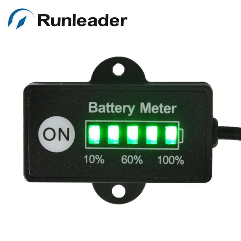 RL-BI005 Mini 12/24V LED Battery INDICATOR meter for car cleaner CHIPPER golf carts electronic toys scooter motorcycle mower | Автомобили