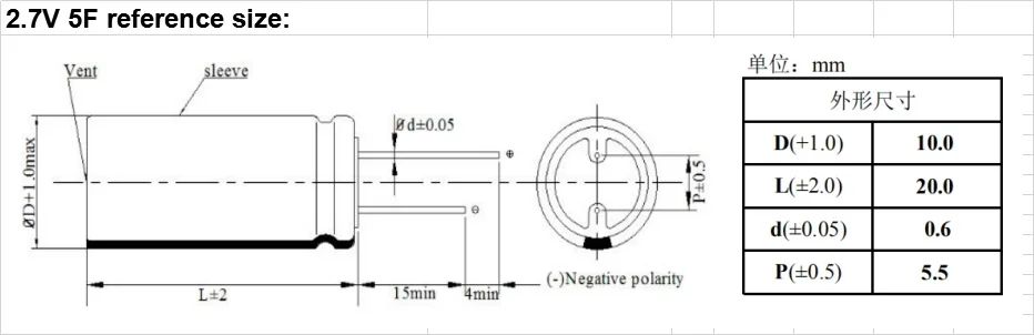 10 шт./лот фарад конденсатор супер конденсатор 2,7 V 10F 5F 1F 8*12mm 10*20mm 10*25mm супер фарах конденсатор