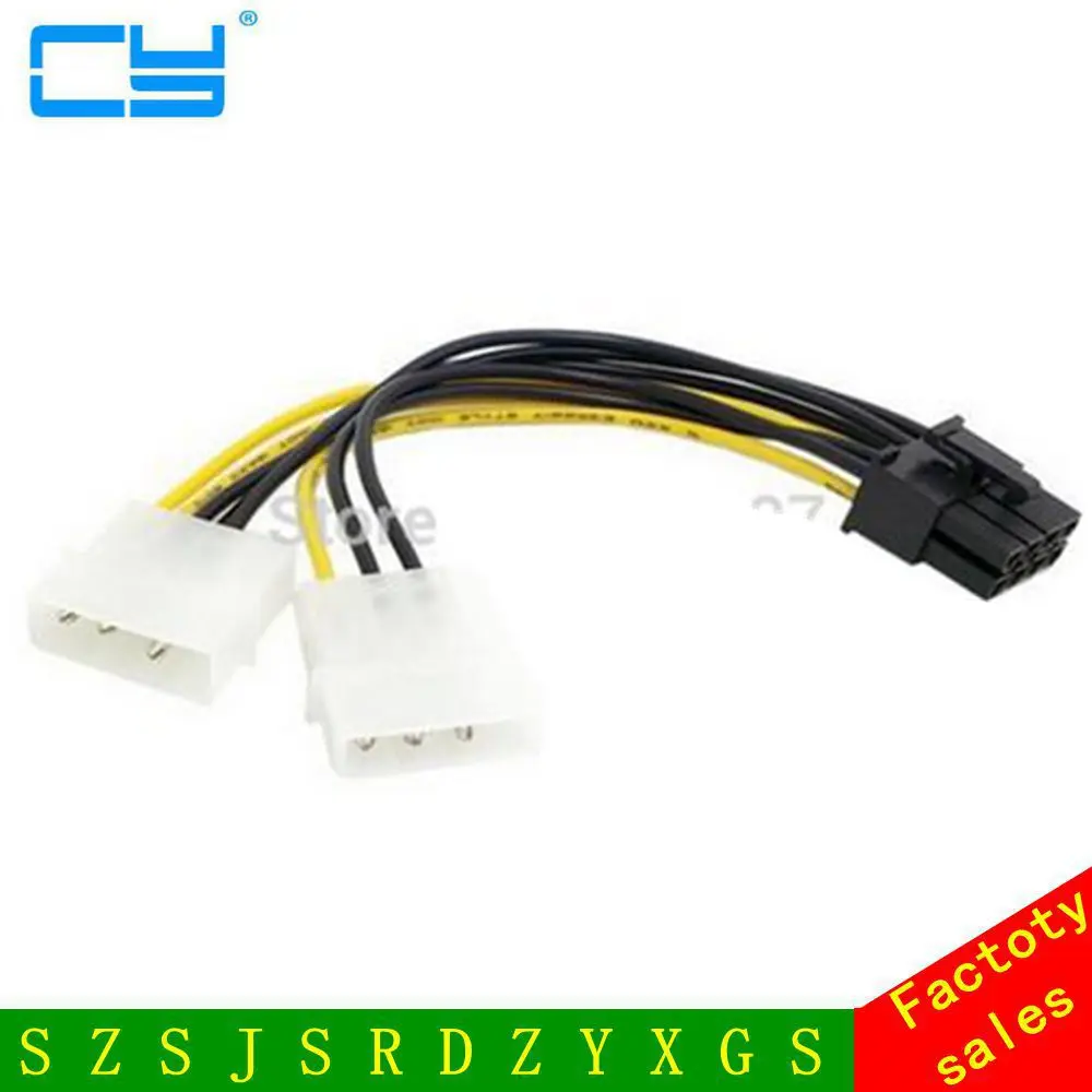 Двойной кабель питания Molex 4pin IDE 8 Pin PCI E для видеокарты Asus MSI VGA|ide to pin|power lead8 pin pci-e |