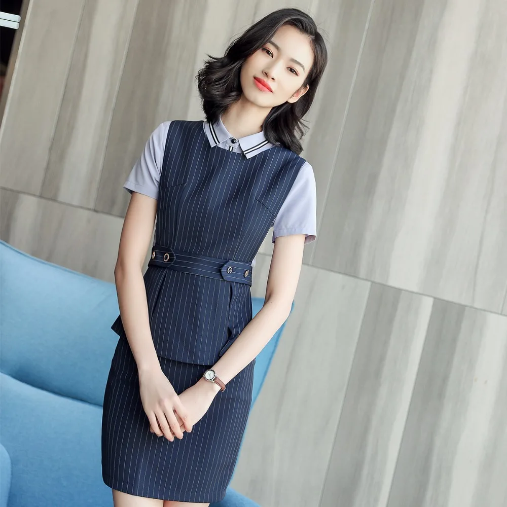 2018 Office Lady Work Wear 2 Piece Set Formal Pant Suit Size S-4XL Waistcoat Belt Black Vest Women Sleeveless Jacket Blazer pant