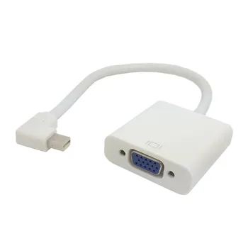 

CY Left Angled 90 Degree Mini DisplayPort Male to VGA RGB Monitor Projector Adapter White color
