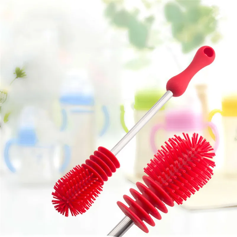 

Hot Bottle Brush Baby Bottles Scrubbing Silicone Cleaning Tool Kitchen Washing Cleaning Cleaner Baby Nipple Milk Bottle Cup /C