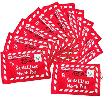 

To Santa Claus North Pole Christmas Envelope Pendant Tree Accessories Christmas Small Gift Candy Bags Home Party Xmas Decor