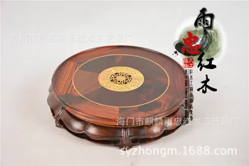 

[Rain] Zhong mahogany red wood inlay boxwood carving wood statues teapot bonsai turntable rotatable base