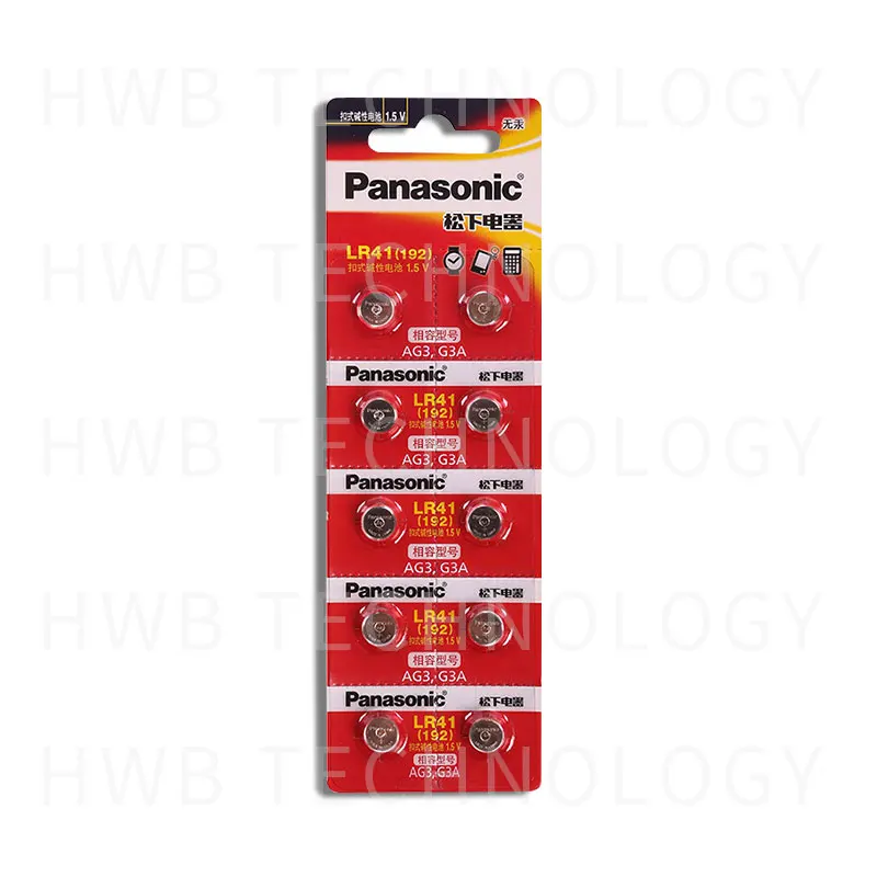 2 шт. батарейки PANASONIC LR41 192 AG3 0% Hg 392A 1 5 В для калькулятор Hg|Часовые батарейки| |