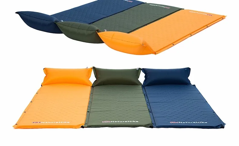Colchão com Travesseiro Almofada de Dormir Barraca de Acampamento Naturehike Auto Inflável Dormir Esteira Auto-inflar Cama Dobrável Única 3 Naturehike auto inflável dormir esteira colchão com