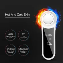 Электрический прибор для горячей и холодной красоты ЖК-экран с лимфатическим дренажем звуковая вибрация функция красота устройство 46