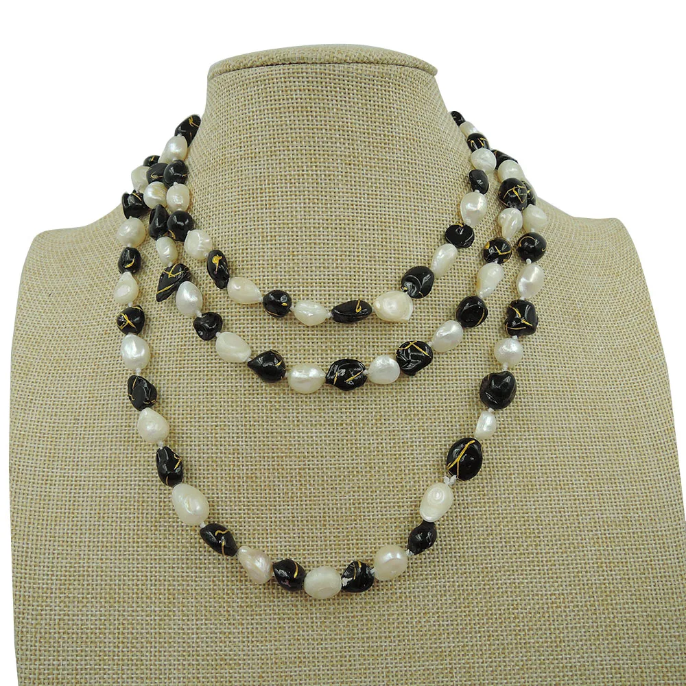 

100% NATURE FRESHWATER PEARL LONG NECKLACE-120 CM in Baroque shape