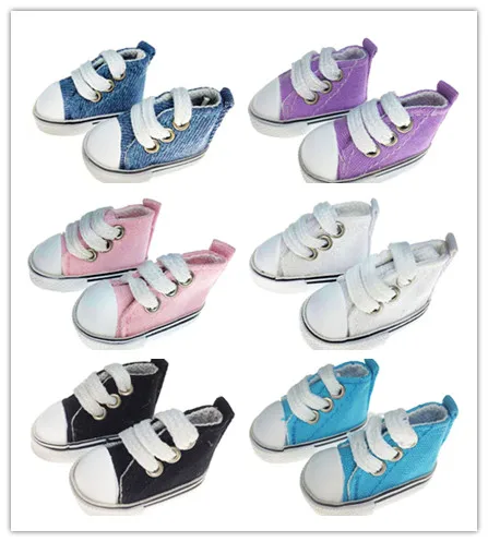 

One pair 5 cm Canvas Shoes For 1/6 BJD Doll Fashion Mini Toy Shoes Bjd Doll Shoes for Russian Doll Accessories
