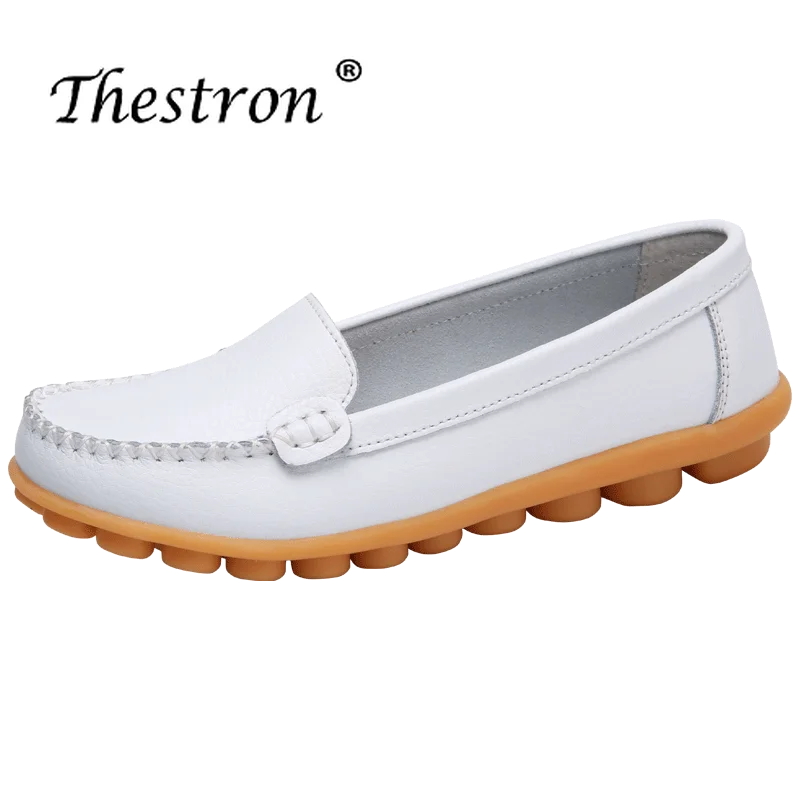 

Thestron Leather Slip on Shoes for Women Flats Shoes Size Plus 41 Women 2018 Comfortable Walking Sneakers Female Shoes Cheap