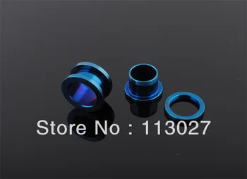 

(Min. order $10) Steel Blue Titanium Anodized Flesh Tunnel 1.6mm-12mm Mixed Sizes Free Shipping Wholesale Body Piercing