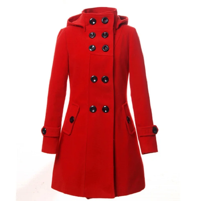 Noir Col Chaud Rabattu champagne Rose rouge Occasionnel Femmes Manteau D'hiver Volants Ww039 ardoisé Automne Long rose Survêtement Noir Femelle À rRxwqE8r