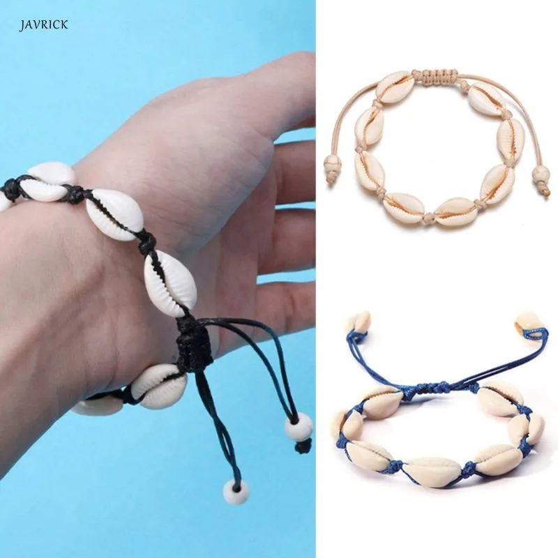 Богемия браслет Boho чешские Стиль Подвеска из натуральной раковины плетенные украшения браслет ручной работы из бисера подарки Для женщин