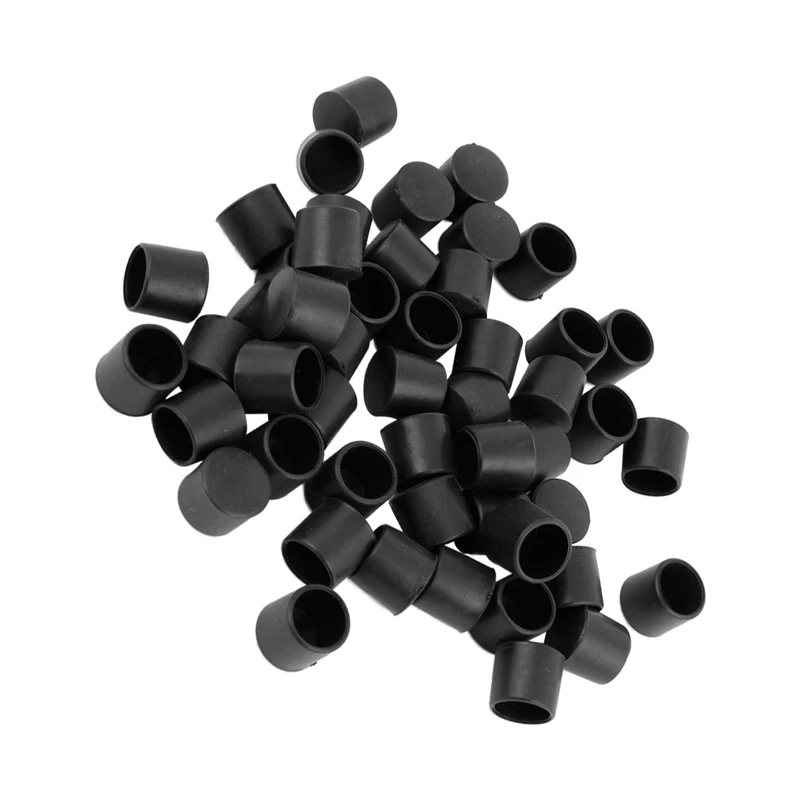 50 قطعة الأسود المطاط PVC مرنة جولة نهاية كاب جولة 12 مللي متر غطاء للقدم 50 قطعة الأسود المطاط PVC مرنة جولة نهاية كاب جولة 12 مللي متر غطاء للقدم