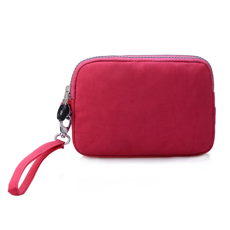 صغير أزياء المرأة حقيبة صغيرة النايلون للماء النايلون متعددة Wristlets لينة سستة جيوب نمط حقيبة كتف حقيبة