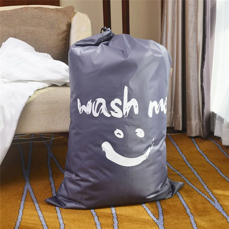 

HOT SMILE wash me Laundry Basket Foldable Bath Hamper Dirty Clothes Drawstring Storage Bags Bathroom Rack Clothes Organizer