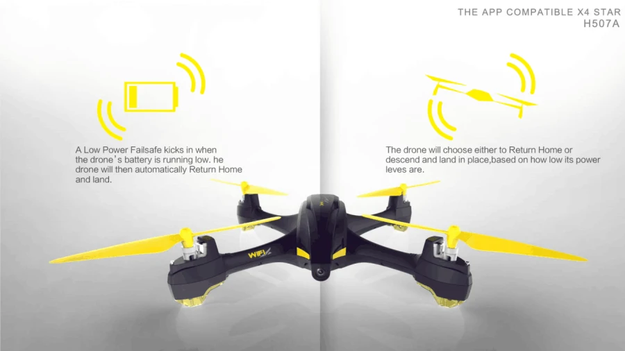 Hubsan X4 STAR H507A приложение Совместимо с Wi-Fi FPV с HD камерой 720P gps Безголовый режим RC Дрон Квадрокоптер RTF